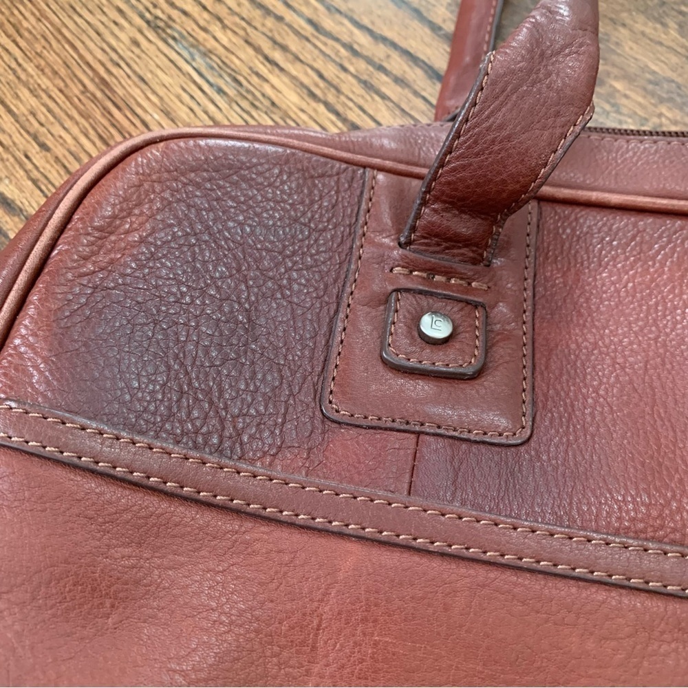 Liz Claiborne Brown Leather Laptop Briefcase Computer Bag - Picture 14 of 16